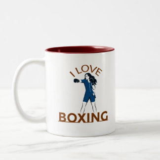 Caneca De Café Em Dois Tons I Love Boxing 