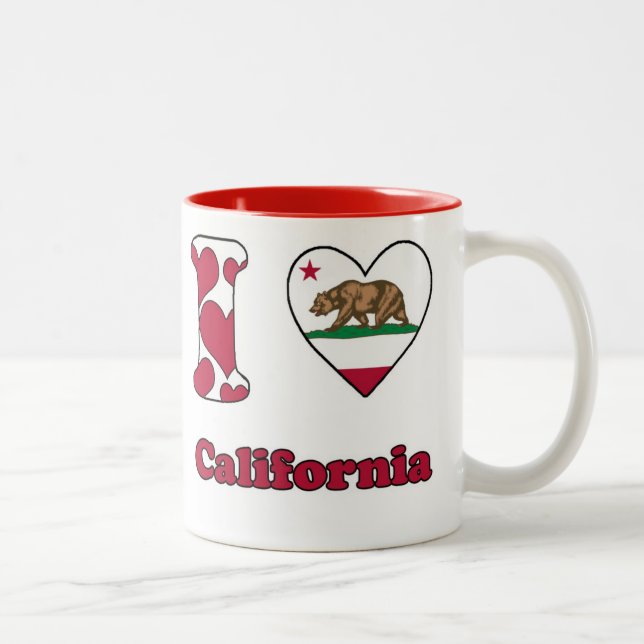 Caneca De Café Em Dois Tons I love California (Direita)