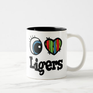 Caneca De Café Em Dois Tons I Love (Heart) Ligers