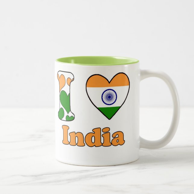 Caneca De Café Em Dois Tons I love India (Direita)