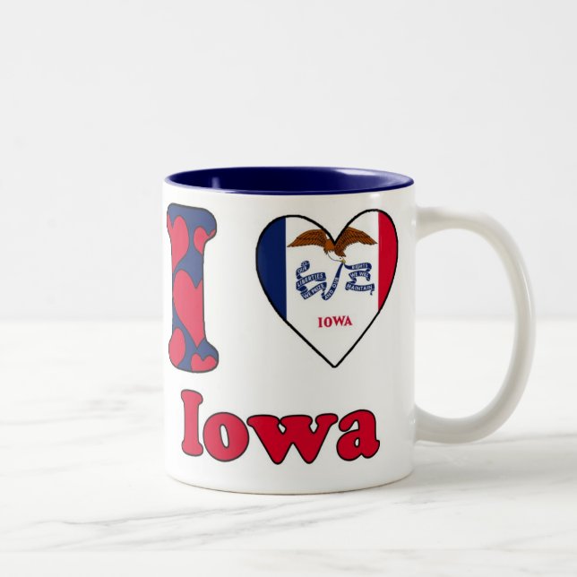 Caneca De Café Em Dois Tons I love Iowa (Direita)