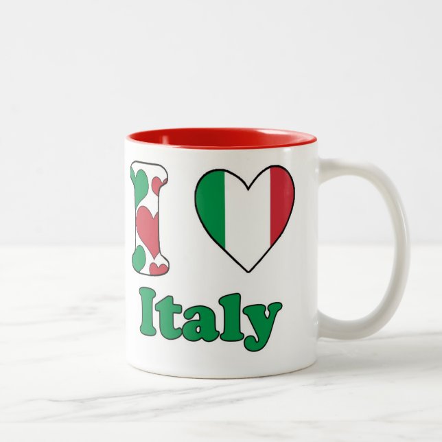 Caneca De Café Em Dois Tons I love Italy (Direita)