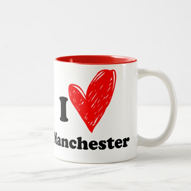 Caneca De Café Em Dois Tons I love Manchester (Direita)