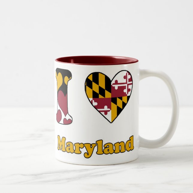 Caneca De Café Em Dois Tons I love Maryland (Direita)