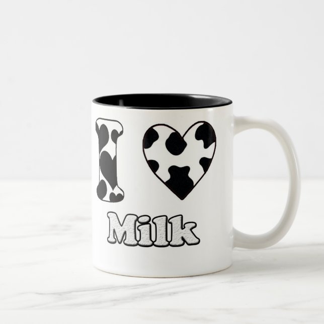 Caneca De Café Em Dois Tons I love milk (Direita)