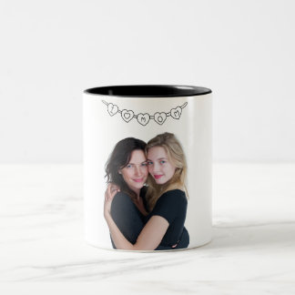 Caneca De Café Em Dois Tons I Love Mom | Custom Photo Mother's Day Gift Mug
