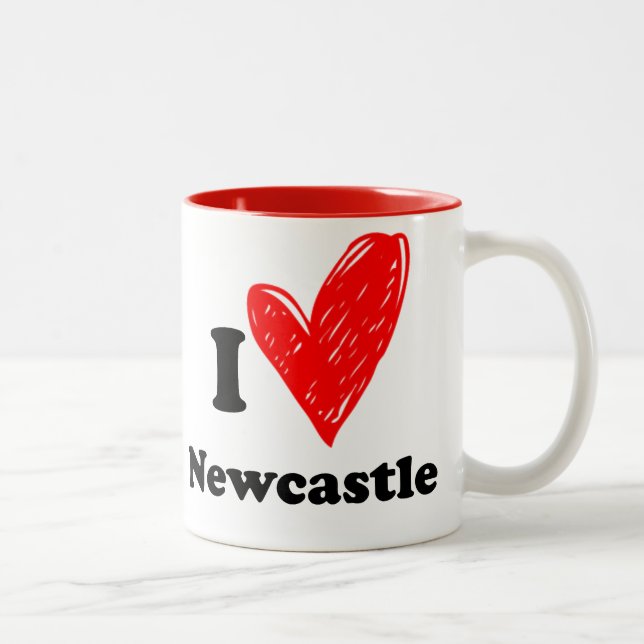 Caneca De Café Em Dois Tons I love Newcastle (Direita)