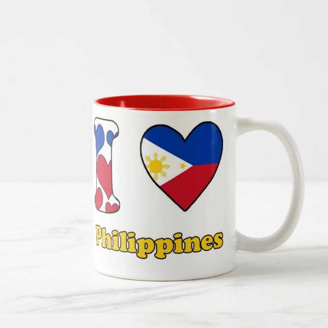 Caneca De Café Em Dois Tons I love Philippines (Direita)