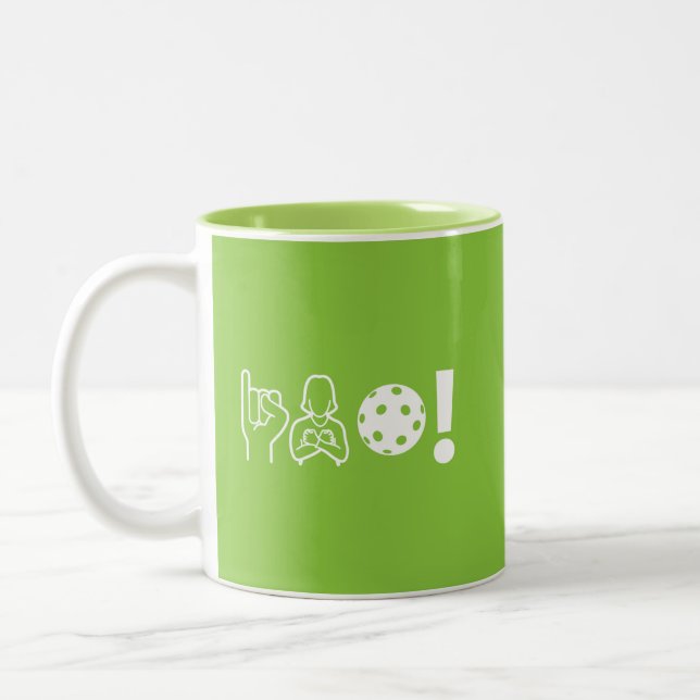 Caneca De Café Em Dois Tons I Love Pickleball (surdo) Mug (Esquerda)