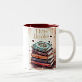 Caneca De Café Em Dois Tons I love to read Mok