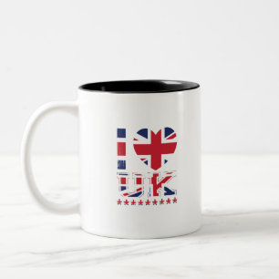Caneca De Café Em Dois Tons I Love United Kingdom-Uk-United Kingdom-England