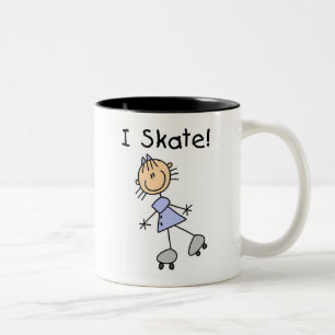 Caneca De Café Em Dois Tons I Skate - Rapariga Roller Skater