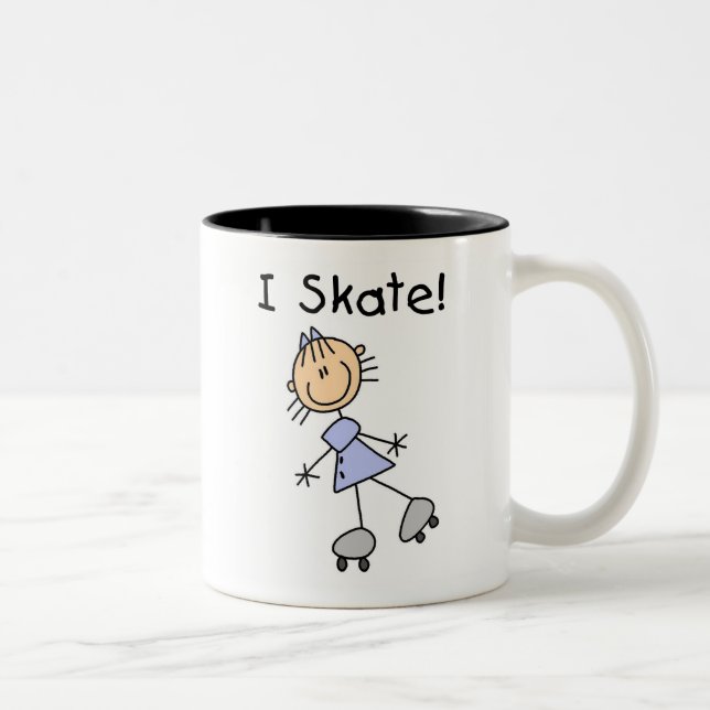 Caneca De Café Em Dois Tons I Skate - Rapariga Roller Skater (Direita)