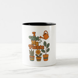 Caneca De Café Em Dois Tons I Wet My Plants – Retro 70s Stripes