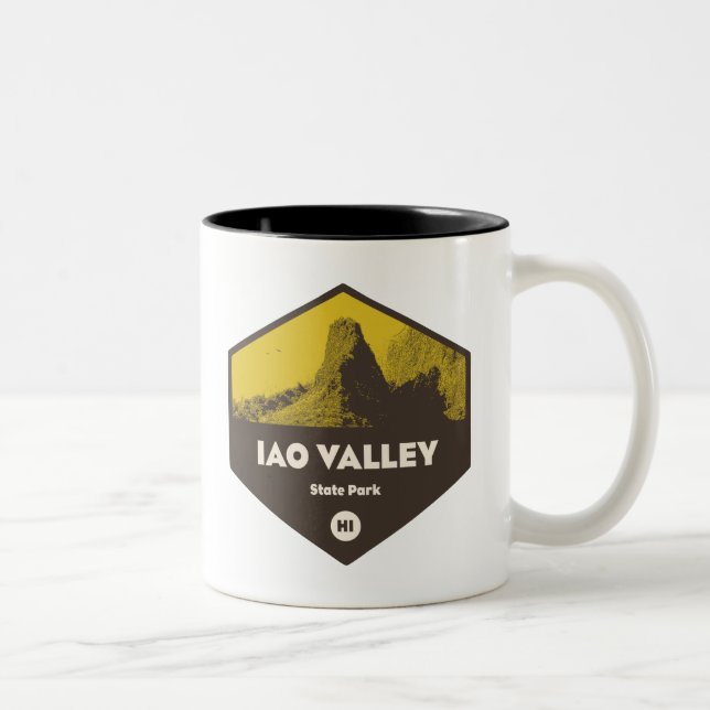 Caneca De Café Em Dois Tons Iao Valley State Park Hawaii (Direita)