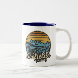 Caneca De Café Em Dois Tons Icefields Parkway Alberta Canada Retro