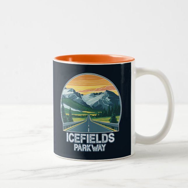 Caneca De Café Em Dois Tons Icefields Parkway Alberta Canadá Vista (Direita)