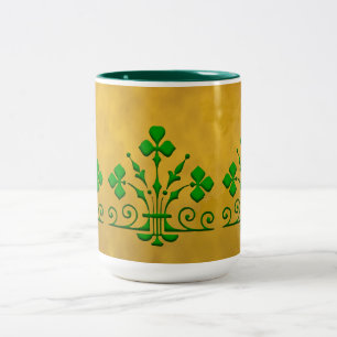 Caneca De Café Em Dois Tons Ícone Gótico Shamrock Verde Café Mug