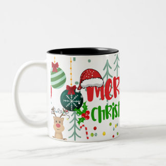 Caneca De Café Em Dois Tons Ícones clássicos de Natal