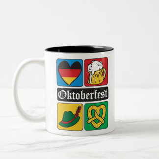 Caneca De Café Em Dois Tons Ícones do Oktoberfest