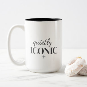 Caneca De Café Em Dois Tons Icônico com Sutileza   Declaração Minimalista Vint