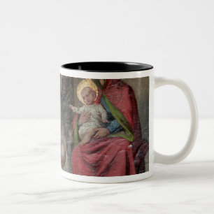 Caneca De Café Em Dois Tons Iconografia ortodoxa sérvia na Igreja de Valjevo. 