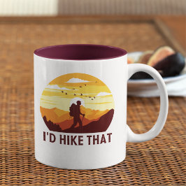 Caneca De Café Em Dois Tons I'd Hike That Funny Hiking 