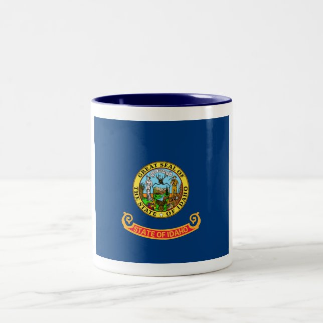 Caneca De Café Em Dois Tons Idaho Flag: Estado Gem, América Mountain West (Centro)