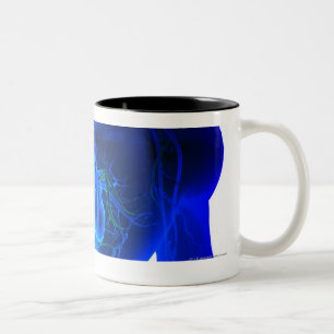 Caneca De Café Em Dois Tons Ideia de cima da disposição de vasos sanguíneos
