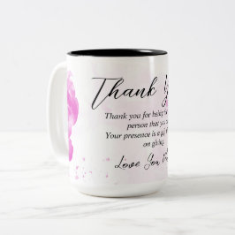 Caneca De Café Em Dois Tons Ideia de presente de agradecimento floral cor-de-r