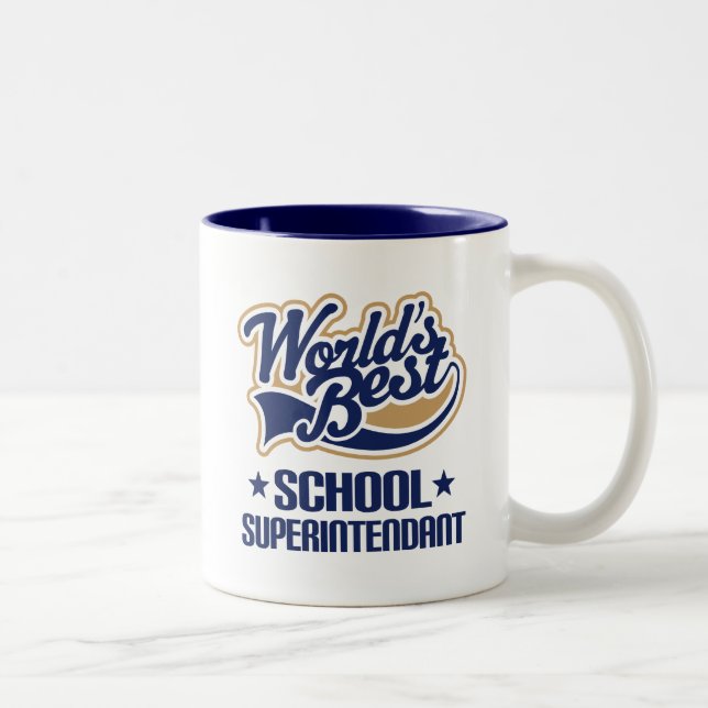 Caneca De Café Em Dois Tons Ideia do presente para o superintendente de escola (Direita)