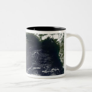 Caneca De Café Em Dois Tons Ideia satélite do escape do óleo