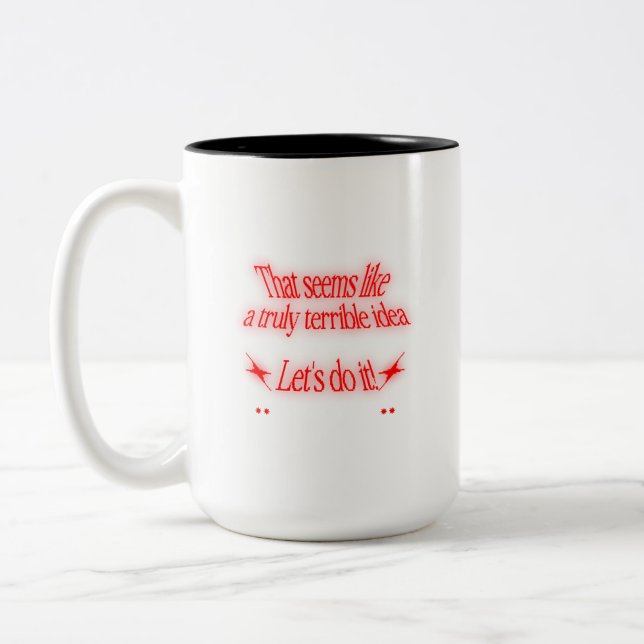Caneca De Café Em Dois Tons Ideia Terrível (Esquerda)