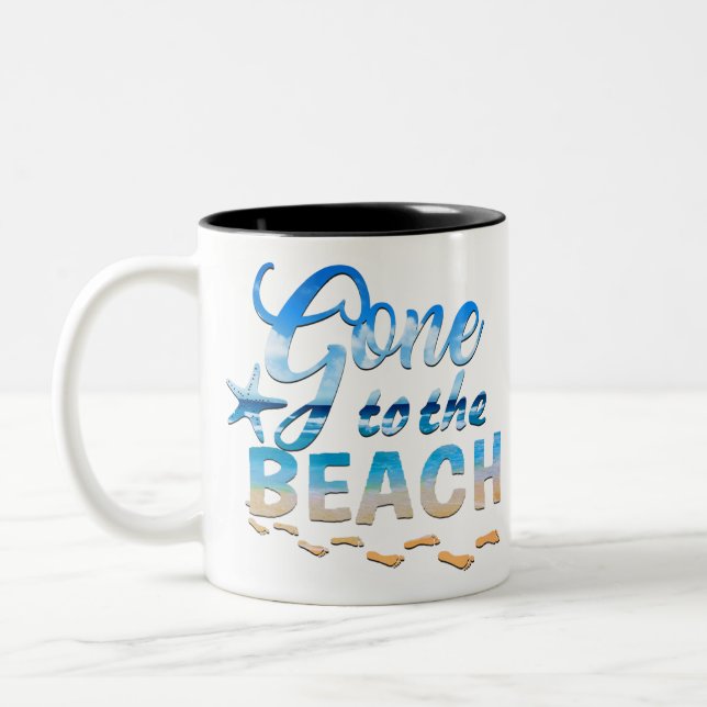 Caneca De Café Em Dois Tons Ido à praia (Esquerda)