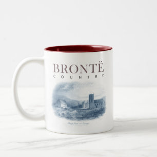 Caneca De Café Em Dois Tons Igreja de Bronte Country Haworth e Parsonage