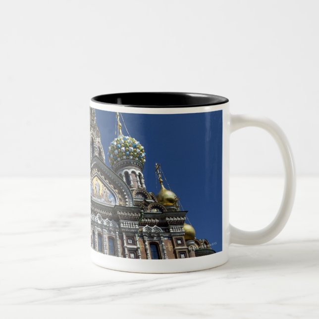 Caneca De Café Em Dois Tons Igreja de St Petersburg, Rússia (Direita)