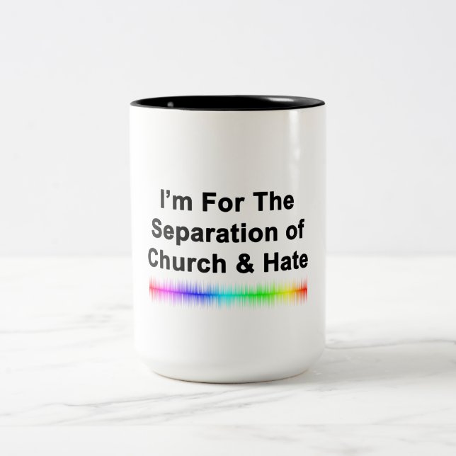 Caneca De Café Em Dois Tons Igreja e Ódio (Centro)