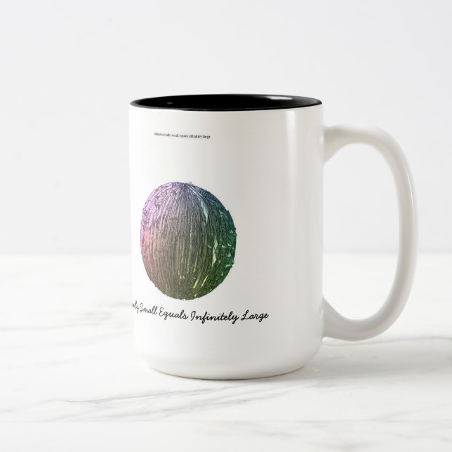 Caneca De Café Em Dois Tons Iguais Infinitesimally pequenos infinita grandes (Direita)