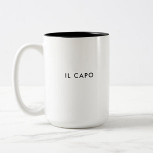 Caneca De Café Em Dois Tons Il Capo   O Chefe   Mug De Café Italiano Personali