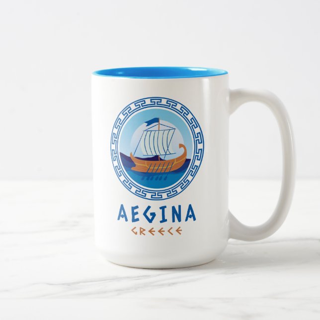 Caneca De Café Em Dois Tons Ilha Aegina (Direita)