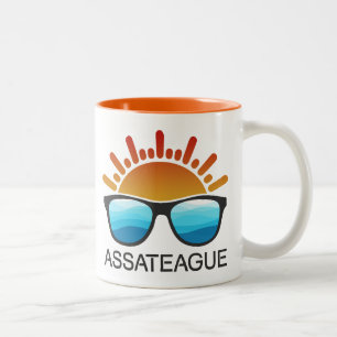 Caneca De Café Em Dois Tons Ilha Assateague Maryland Virginia Sunóculos