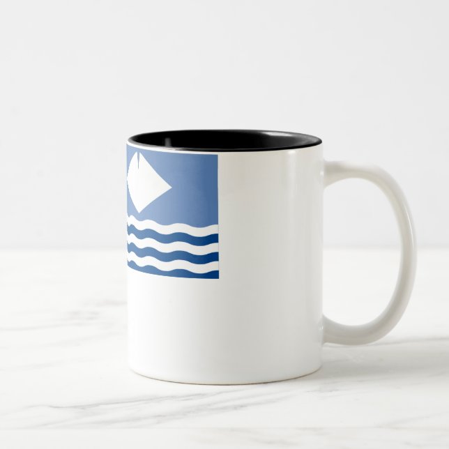 Caneca De Café Em Dois Tons Ilha da bandeira do Wight (Direita)