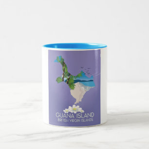 Caneca De Café Em Dois Tons Ilha de Guana Ilhas Virgens Britânicas pôster de v