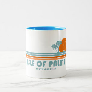 Caneca De Café Em Dois Tons Ilha de Palms South Carolina Sun Palm Trees