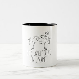 Caneca De Café Em Dois Tons Ilha dos desenhos animados