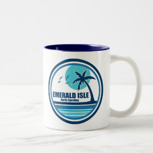 Caneca De Café Em Dois Tons Ilha Esmeralda Carolina do Norte Árvore de Palmeir