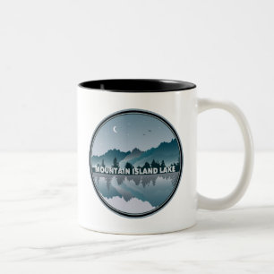 Caneca De Café Em Dois Tons Ilha Mountain Lake North Carolina Reflexão
