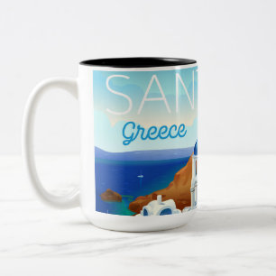 Caneca De Café Em Dois Tons Ilha Santorin