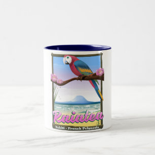 Caneca De Café Em Dois Tons Ilhas da Sociedade Raiatea,Tahiti,Polinésia France