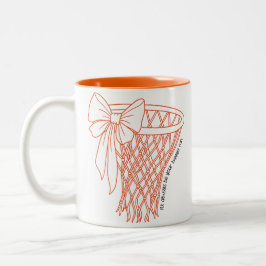 Caneca De Café Em Dois Tons I'll Always Be Your Biggest Fan Basketball Bow